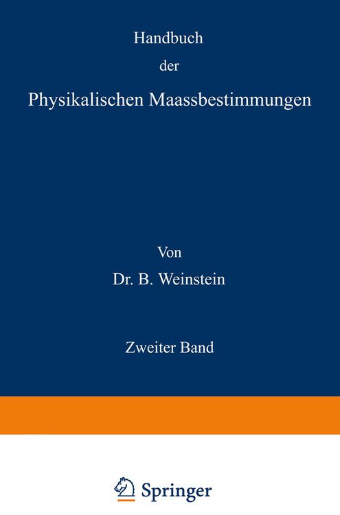 Produktbild: Handbuch der Physikalischen Maassbestimmungen