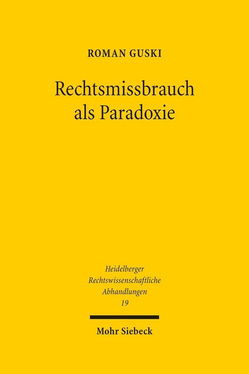 Produktbild: Rechtsmissbrauch als Paradoxie