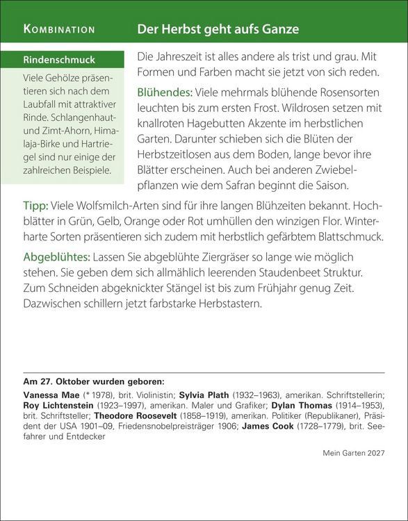Produktbild: Mein Garten Tagesabrei&szlig;kalender 2027 - Praktische Tipps f&uuml;r 2027