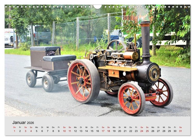 Produktbild: Oldtimer-Dampffahrzeuge. Historische Dampf- und Hei&szlig;luftfahrzeuge (Wandkalender 2026 DIN A3 quer), CALVENDO Monatskalender