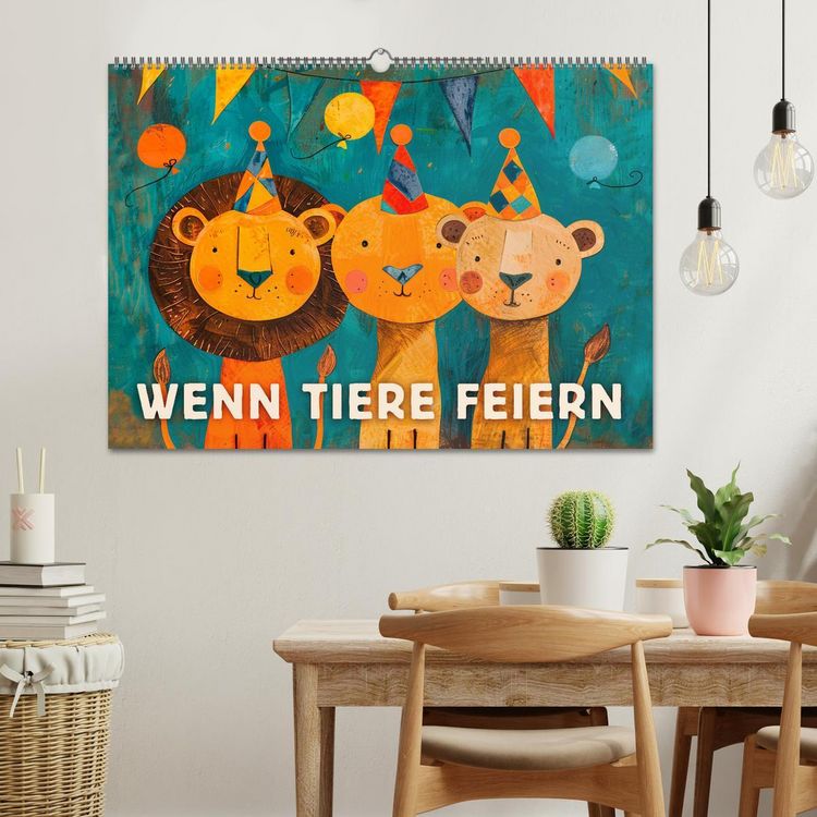 Produktbild: Wenn Tiere feiern (Wandkalender 2026 DIN A2 quer), CALVENDO Monatskalender