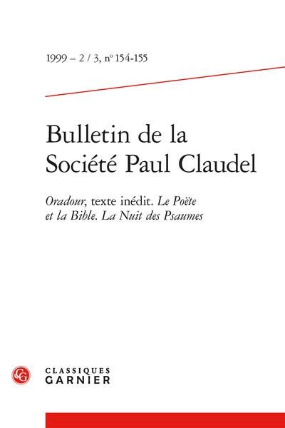 Produktbild: Bulletin de la Societe Paul Claudel; Oradour, Texte Inedit; le Poete