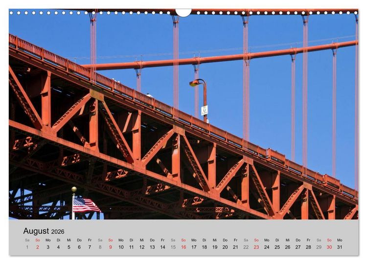 Produktbild: GOLDEN GATE BRIDGE Faszination San Francisco (Wandkalender 2026 DIN A3 quer), CALVENDO Monatskalender