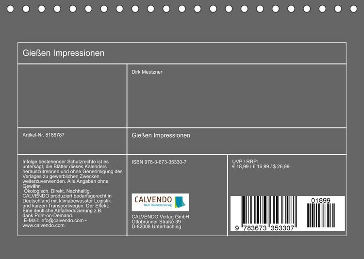 Produktbild: Gie&szlig;en Impressionen (Tischkalender 2022 DIN A5 quer)