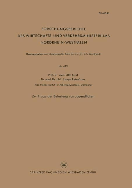 Produktbild: Zur Frage der Belastung von Jugendlichen