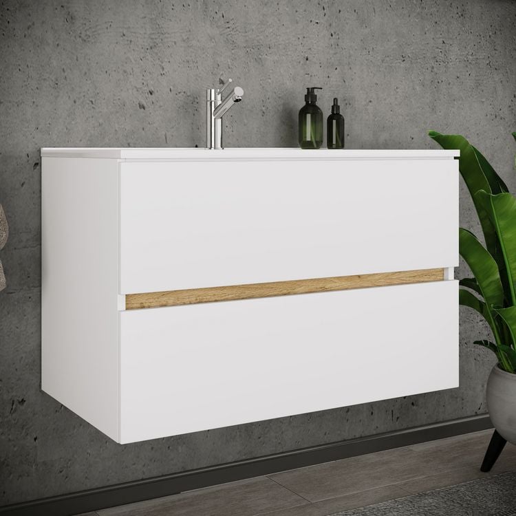 Produktbild: 2 tlg. Badm&ouml;bel-Set mit Waschbecken Cosila-I 81 cm
