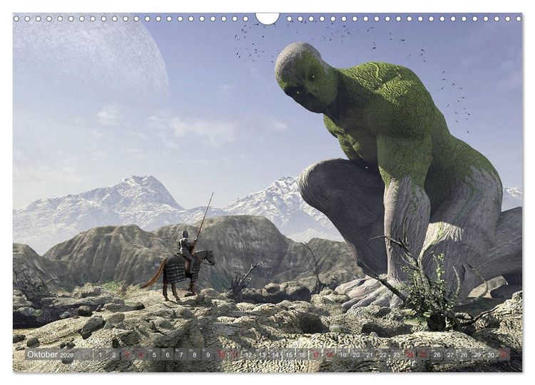 Produktbild: Helden, Drachen und Magie (Wandkalender 2026 DIN A3 quer), CALVENDO Monatskalender