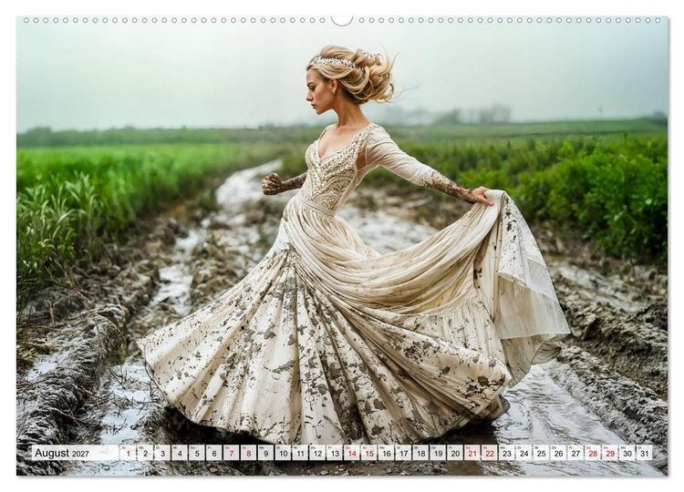 Produktbild: Trash The Dress - Brautshooting mit Action (hochwertiger Premium Wandkalender 2027 DIN A2 quer), Kunstdruck in Hochglanz