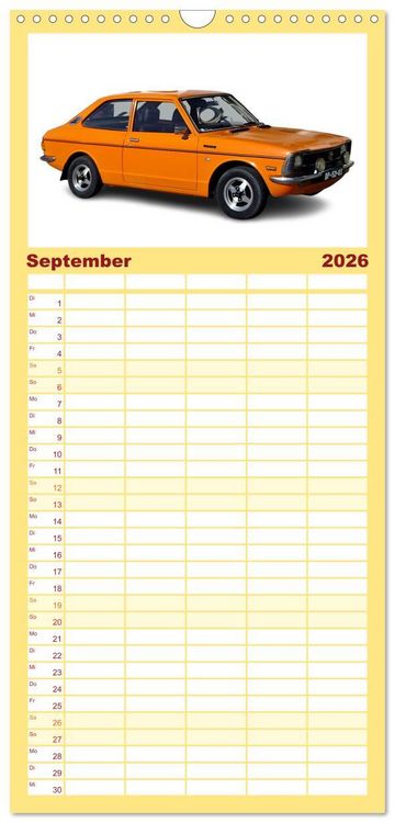 Produktbild: Familienplaner 2026 - Mein Autokalender mit 5 Spalten (Wandkalender, 21 x 45 cm) CALVENDO
