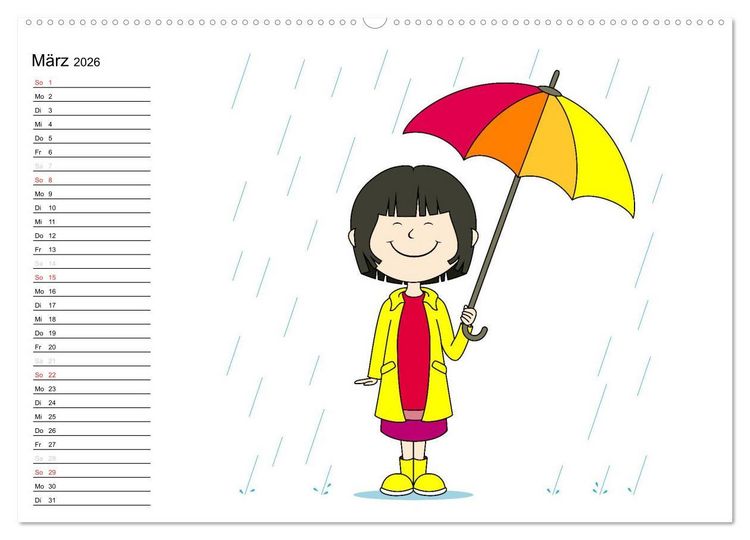 Produktbild: Der Kinderkalender (hochwertiger Premium Wandkalender 2026 DIN A2 quer), Kunstdruck in Hochglanz