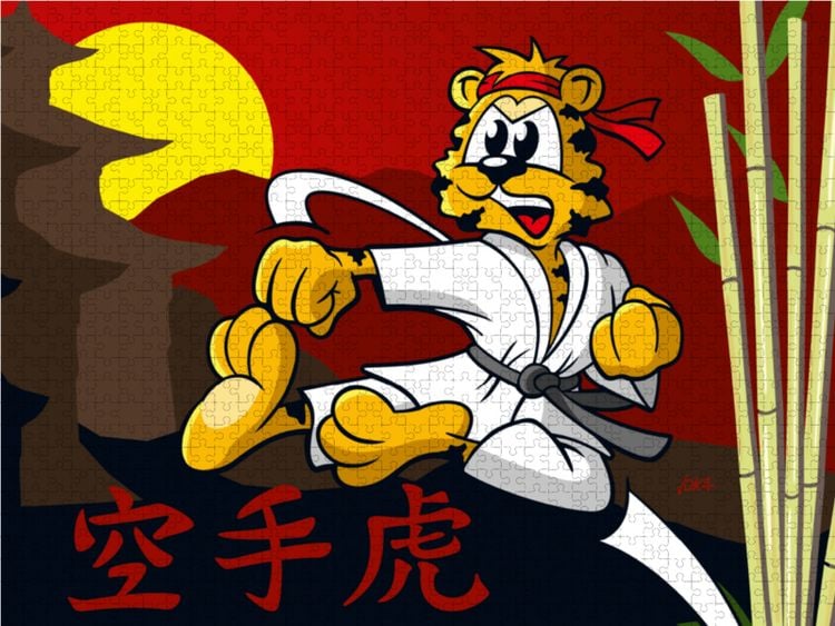 Produktbild: CALVENDO Puzzle Karate Tiger! | 1000 Teile Lege-Gr&ouml;&szlig;e 64x48cm Foto-Puzzle f&uuml;r gl&uuml;ckliche Stunden