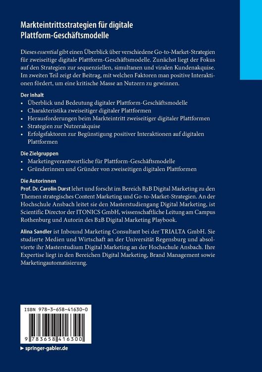 Produktbild: Markteintrittsstrategien f&uuml;r digitale Plattform-Gesch&auml;ftsmodelle