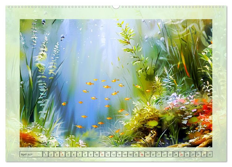 Produktbild: Aquascaping. Malerische Aquariumlandschaften (hochwertiger Premium Wandkalender 2027 DIN A2 quer), Kunstdruck in Hochglanz