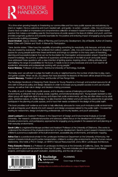 Produktbild: The Routledge Handbook of Designing Public Spaces for Young People