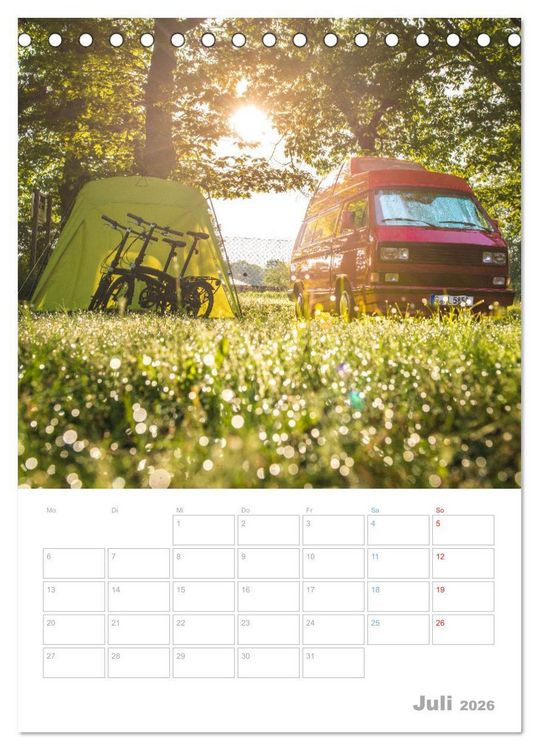 Produktbild: CAMPING-GL&Uuml;CK - Dein Urlaubsplaner (Tischkalender 2026 DIN A5 hoch), CALVENDO Monatskalender