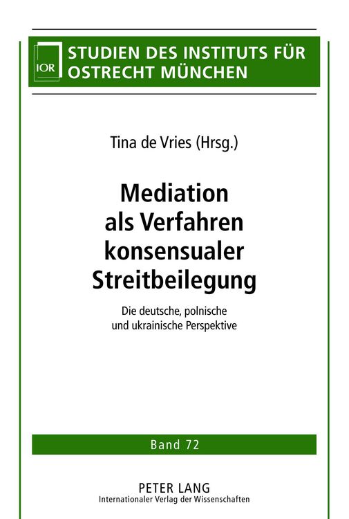 Produktbild: Mediation als Verfahren konsensualer Streitbeilegung