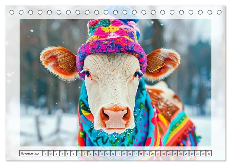 Produktbild: Haute Kuh-ture f&uuml;r das Rind von Welt! Modische K&uuml;he voll im Trend (Tischkalender 2026 DIN A5 quer), CALVENDO Monatskalender