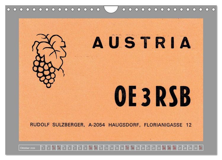 Produktbild: Austria calling - Amateurfunk in &Ouml;sterreich (Wandkalender 2026 DIN A4 quer), CALVENDO Monatskalender