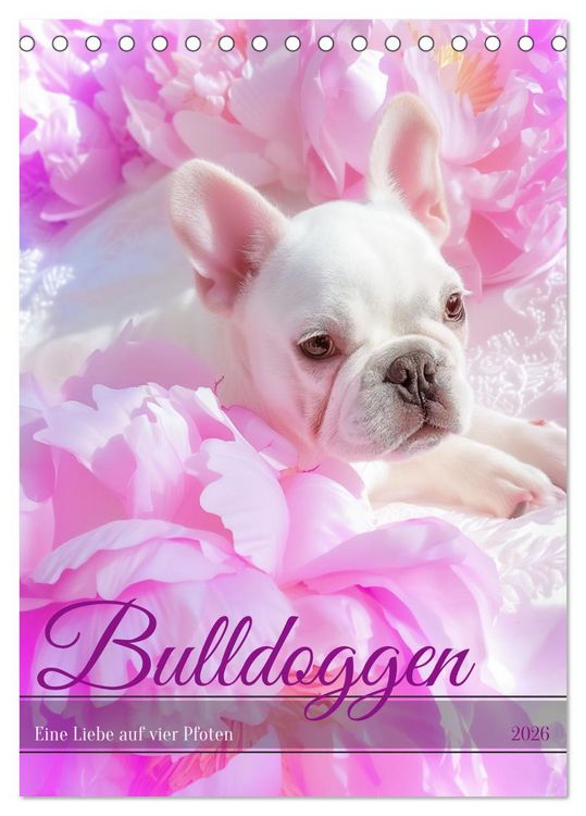 Produktbild: Bulldoggen (Tischkalender 2026 DIN A5 hoch), CALVENDO Monatskalender