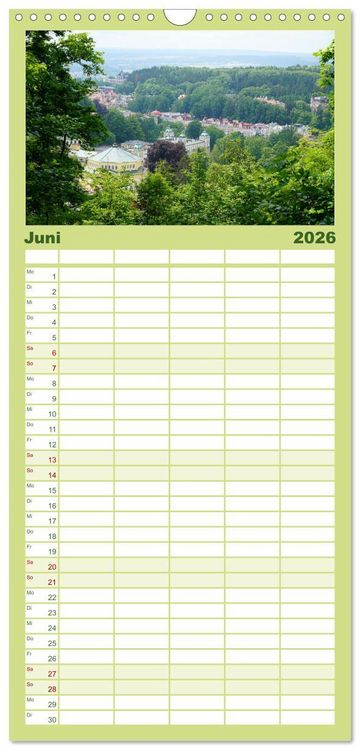 Produktbild: Familienplaner 2026 - Kurort Marienbad mit 5 Spalten (Wandkalender, 21 x 45 cm) CALVENDO