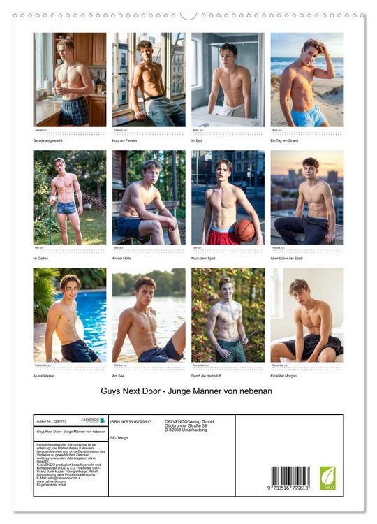 Produktbild: Guys Next Door - Junge M&auml;nner von nebenan (hochwertiger Premium Wandkalender 2027 DIN A2 hoch), Kunstdruck in Hochglanz