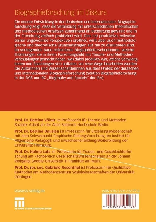Produktbild: Biographieforschung im Diskurs