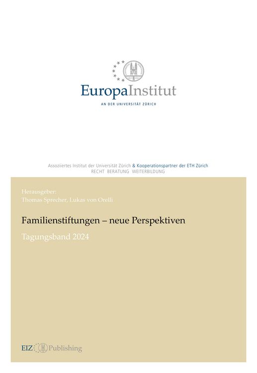 Produktbild: Familienstiftungen - neue Perspektiven