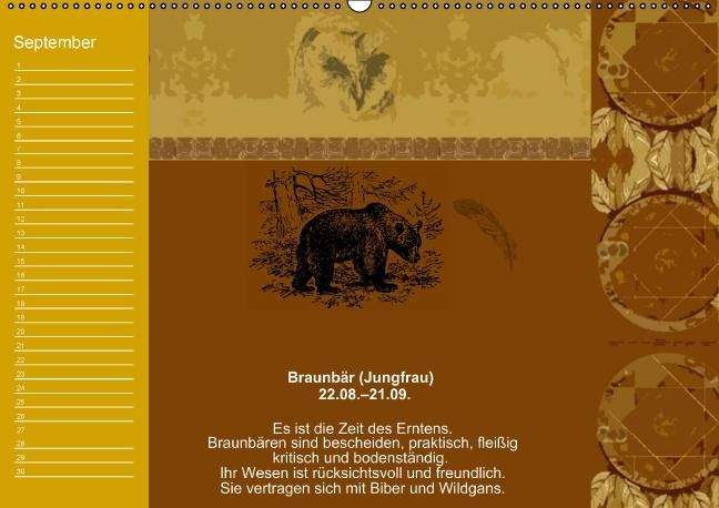 Produktbild: Indianisches Horoskop / Geburtstagskalender (Wandkalender immerw&auml;hrend DIN A2 quer)