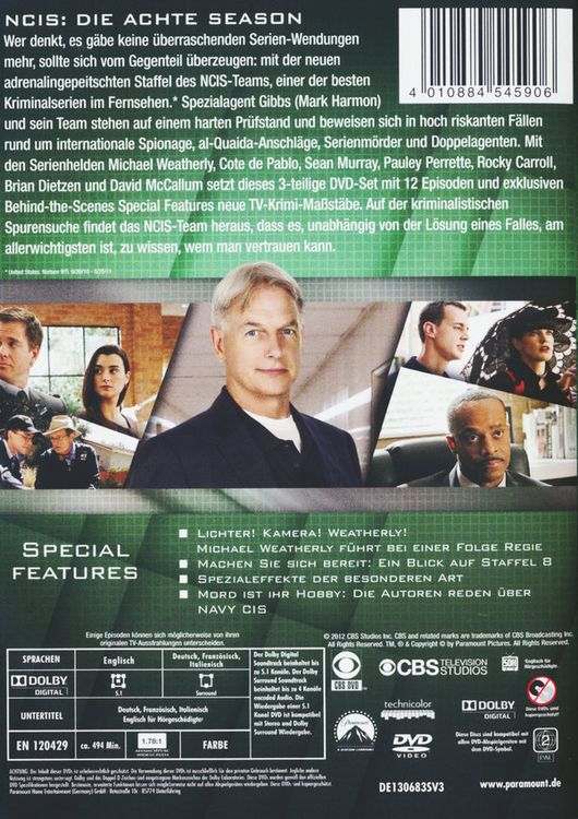 Produktbild: NCIS - Naval Criminal Investigate Service/Season 8.2 [3 DVDs]
