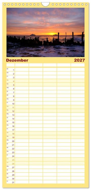 Produktbild: Familienplaner 2027 - feeling Sylt mit 5 Spalten (Wandkalender, 21 x 45 cm) CALVENDO