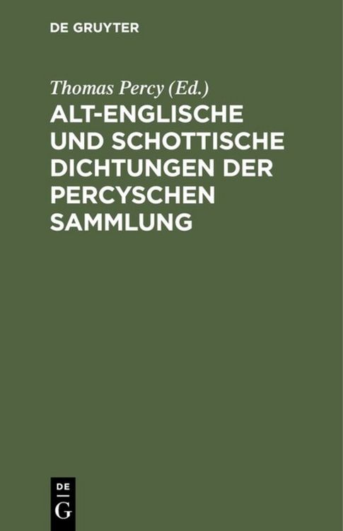 Produktbild: Alt-englische und schottische Dichtungen der Percyschen Sammlung
