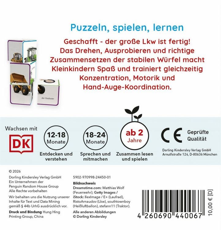 Produktbild: Erstes Lernen W&uuml;rfelpuzzle. Fahrzeuge