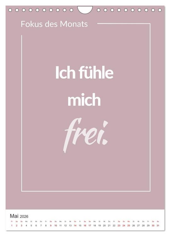 Produktbild: Achtsamkeitskalender: Mehr Achtsamkeit im Alltag mit dem Fokus des Monats (Wandkalender 2026 DIN A4 hoch), CALVENDO Monatskalender