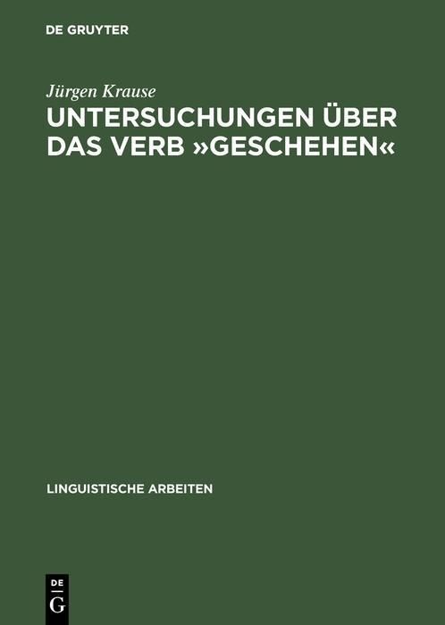 Produktbild: Untersuchungen &uuml;ber das Verb &raquo;geschehen&laquo;