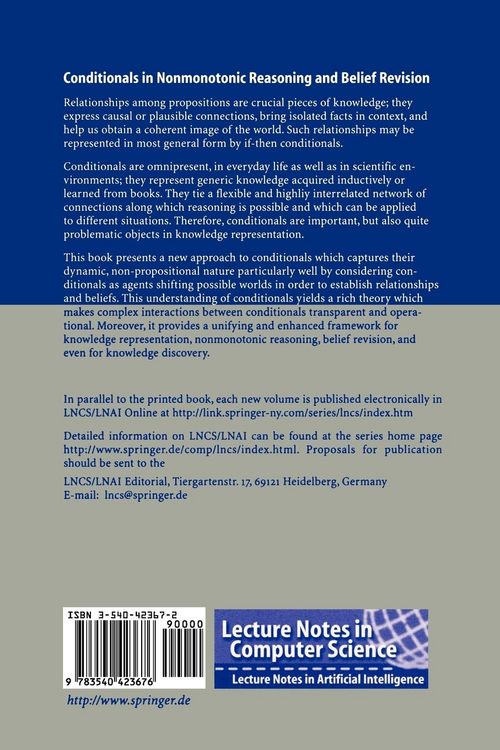 Produktbild: Conditionals in Nonmonotonic Reasoning and Belief Revision