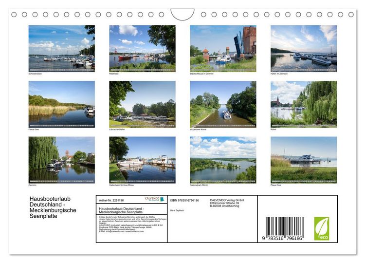 Produktbild: Hausbooturlaub Deutschland - Mecklenburgische Seenplatte (Wandkalender 2027 DIN A4 quer), CALVENDO Monatskalender