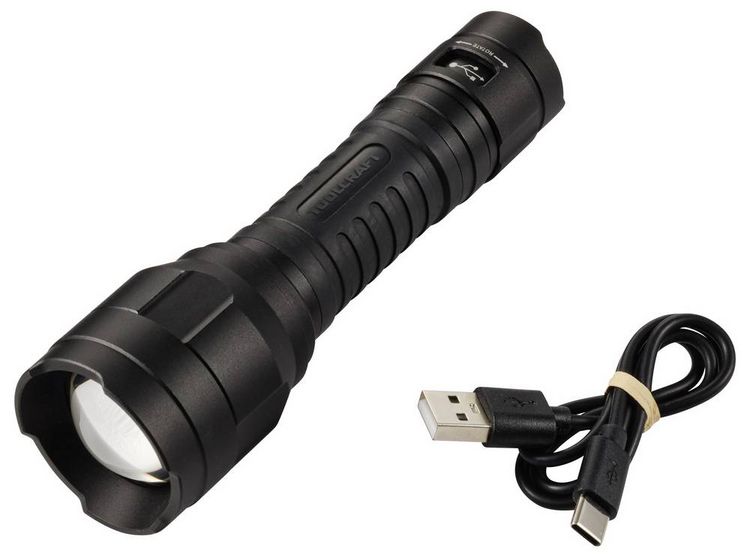 Produktbild: TOOLCRAFT TO-10153320 Taschenlampe Einstellbare Punktgr&ouml;&szlig;e, verstellbar, mit USB-Schnittstelle Li-Ionen Akkus 1100 lm 30 h 228 g