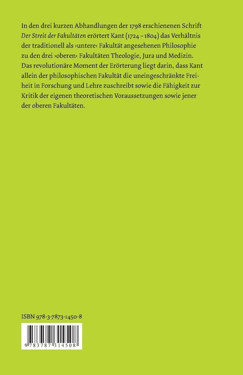 Produktbild: Der Streit der Fakult&auml;ten