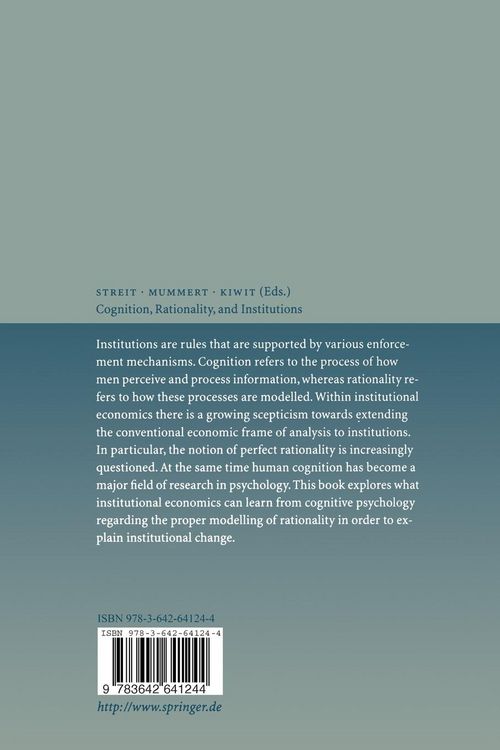 Produktbild: Cognition, Rationality, and Institutions