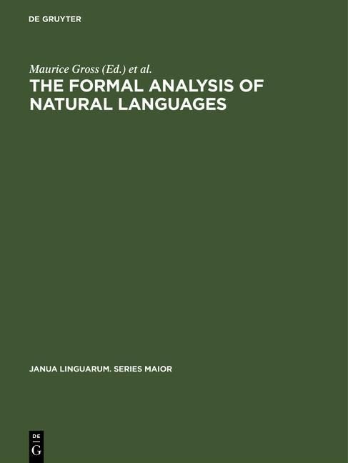 Produktbild: The Formal Analysis of Natural Languages