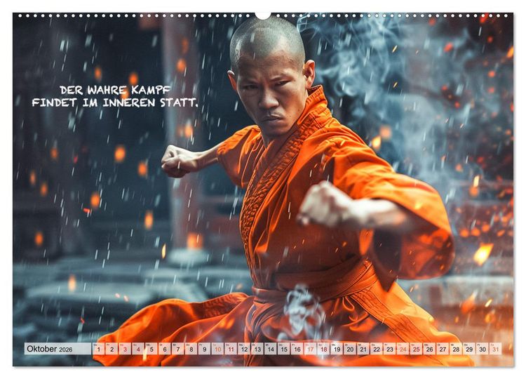 Produktbild: Shaolin M&ouml;nche - Weisheit und Disziplin (Wandkalender 2026 DIN A2 quer), CALVENDO Monatskalender