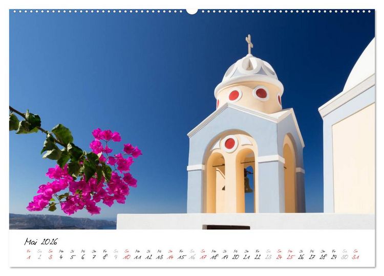 Produktbild: Santorini - Fotogene Sch&ouml;nheit (hochwertiger Premium Wandkalender 2026 DIN A2 quer), Kunstdruck in Hochglanz