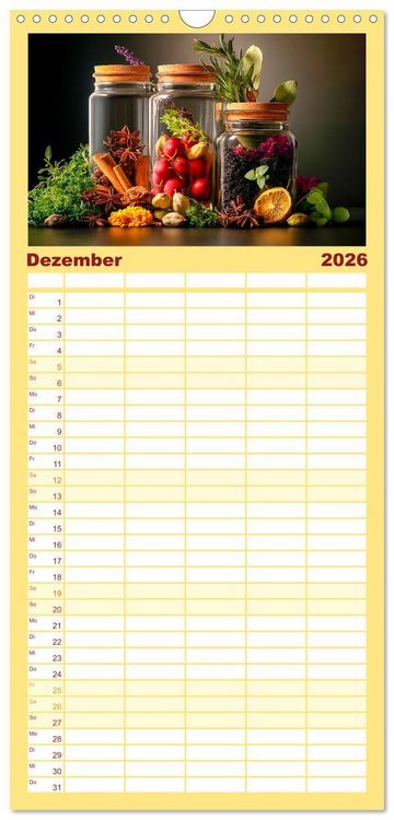 Produktbild: Familienplaner 2026 - K&uuml;chenkalender Glaswerk mit 5 Spalten (Wandkalender, 21 x 45 cm) CALVENDO