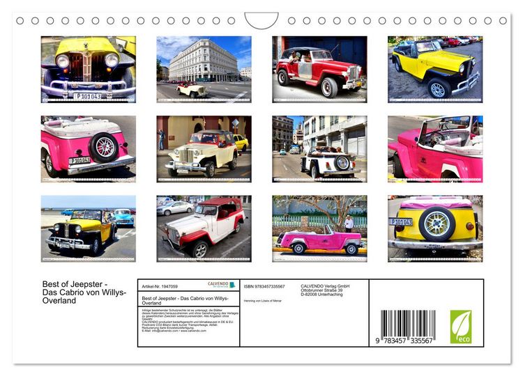 Produktbild: Best of Jeepster - Das Cabrio von Willys-Overland (Wandkalender 2026 DIN A4 quer), CALVENDO Monatskalender