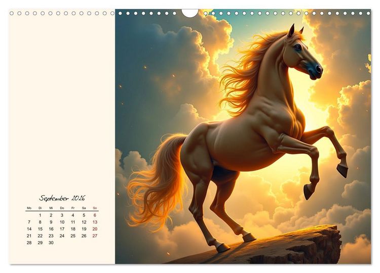 Produktbild: Fantasiewelten - Pferde (Wandkalender 2026 DIN A3 quer), CALVENDO Monatskalender