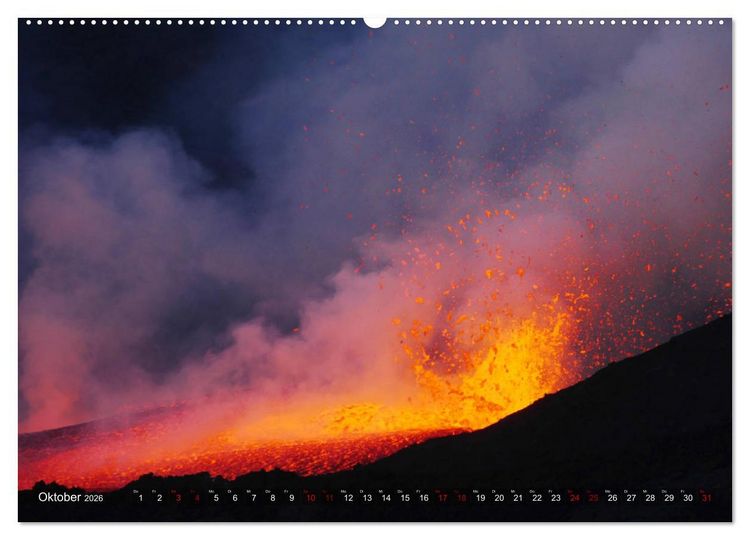 Produktbild: Vulkane - Magma, Lava, Eruptionen (hochwertiger Premium Wandkalender 2026 DIN A2 quer), Kunstdruck in Hochglanz