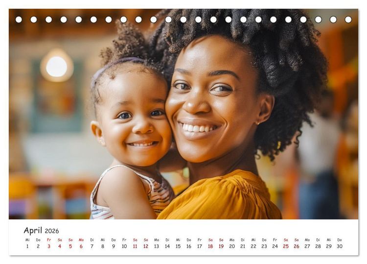 Produktbild: Die Sprache des Herzens - L&auml;cheln als Ausdruck der Menschlichkeit durch eine KI in Szene gesetzt (Tischkalender 2026 DIN A5 quer), CALVENDO Monatskalender