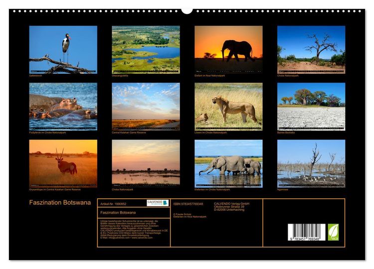 Produktbild: Faszination Botswana (hochwertiger Premium Wandkalender 2026 DIN A2 quer), Kunstdruck in Hochglanz