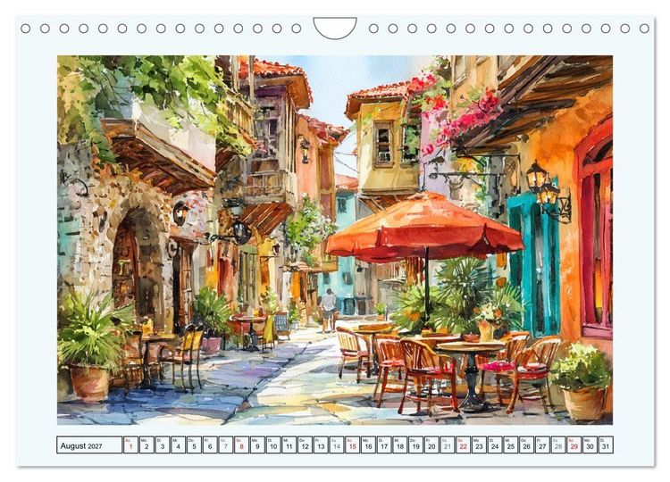 Produktbild: Bulgarien. K&uuml;nstlerische Aquarelle zwischen Altstadt und Meer (Wandkalender 2027 DIN A4 quer), CALVENDO Monatskalender