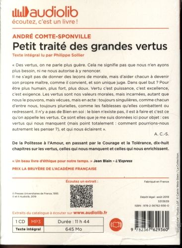 Produktbild: Petit traité des grandes vertus